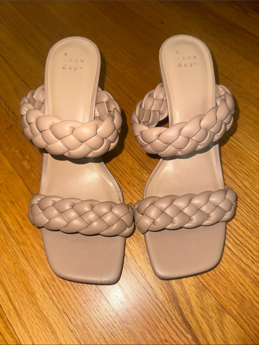 a new day Braided Double-Strap Mules in Blush Beige